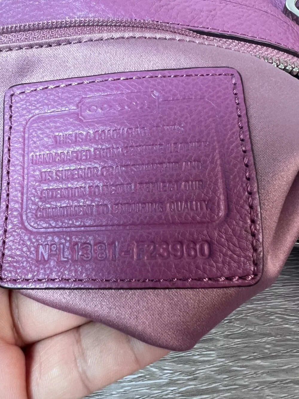 Coach Avery Pebbled Leather Hobo Bag - F23960 - Purple/Pink